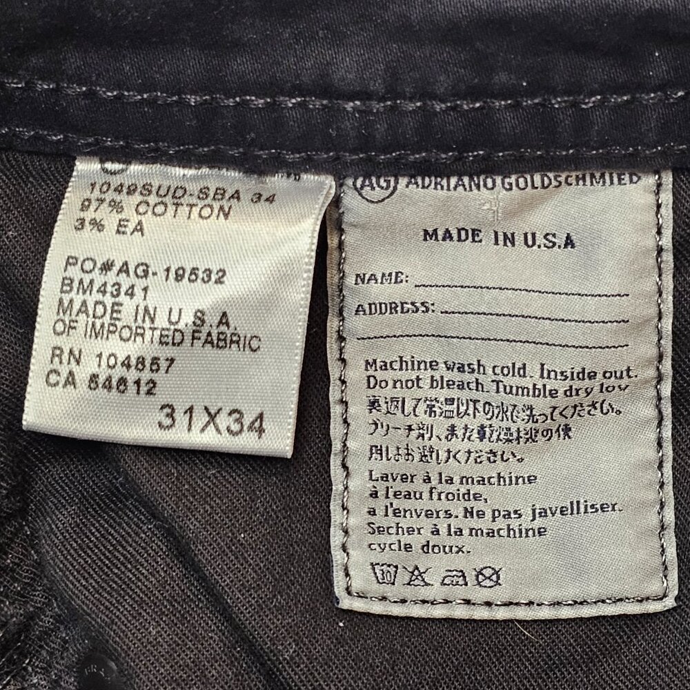 AG Adriano Goldschmied Protege Straight Leg Sueded Pants 31/33 - Picture 5 of 8